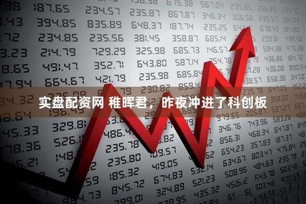 实盘配资网 稚晖君，昨夜冲进了科创板